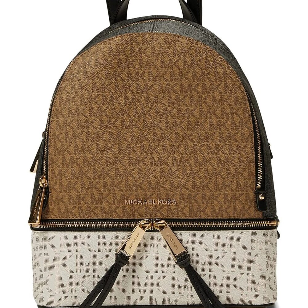 Michael Kors Rhea Zip Medium Size Backpack Husk Multi New Sealed - Picture 10 of 10
